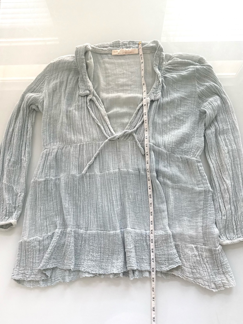 Like new! Jen’s Pirate Booty Gauze Mini Dress Tunic Top Blue 100% Cotton Sz S - Picture 6 of 7